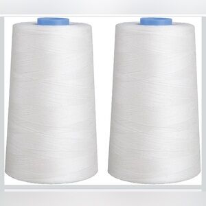 Connecting Threads, 2 Essential 100% White Cotton Thread Cones, 5000 yards each